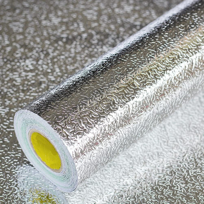 Metallic Aluminum Wallpaper Roll – Waterproof & Heat Resistant (60x500cm)